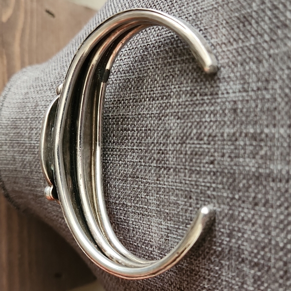 Stunning Vintage Native American Navajo Turquoise and Sterling Bracelet π - Picture 8 of 15